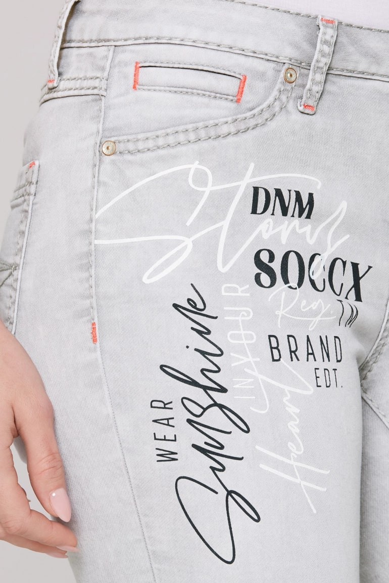 бермуды RO:MY white grey print jogg