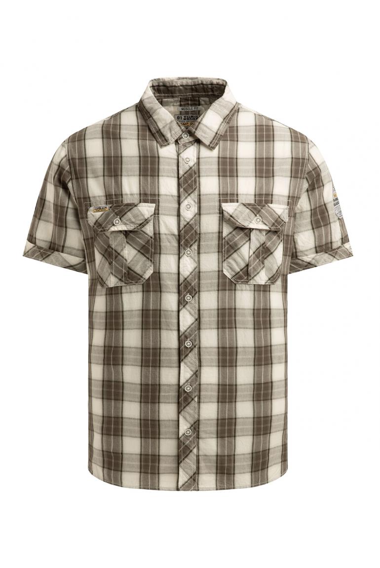 рубашка muscle fit dark wood