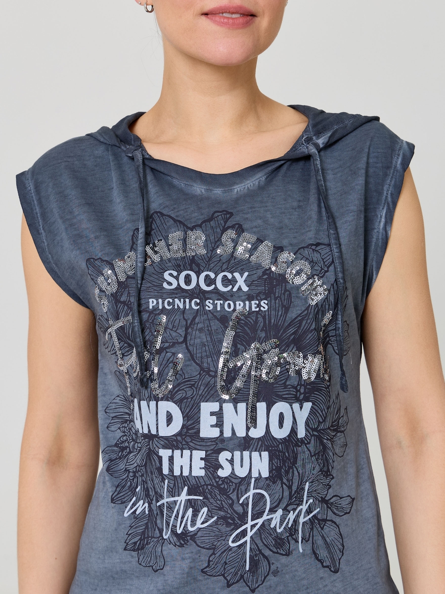 лонгслив с капюшоном blueberry