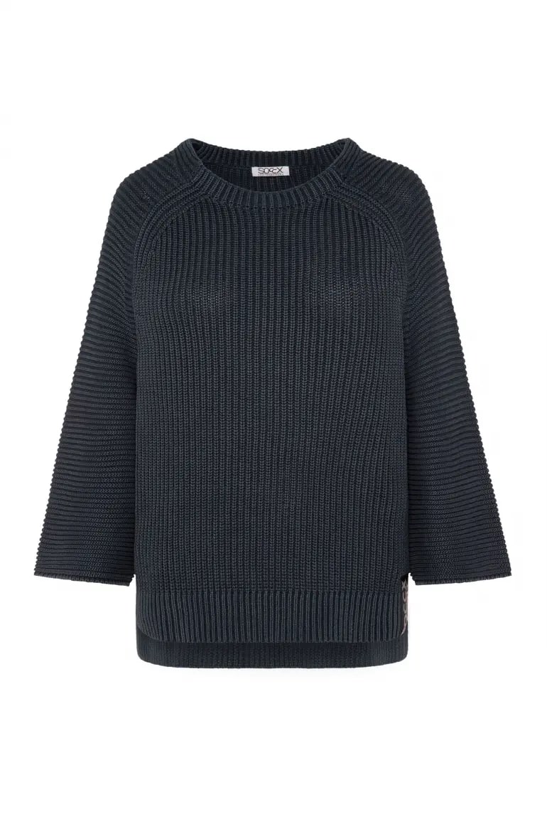 пуловер oversize blue navy