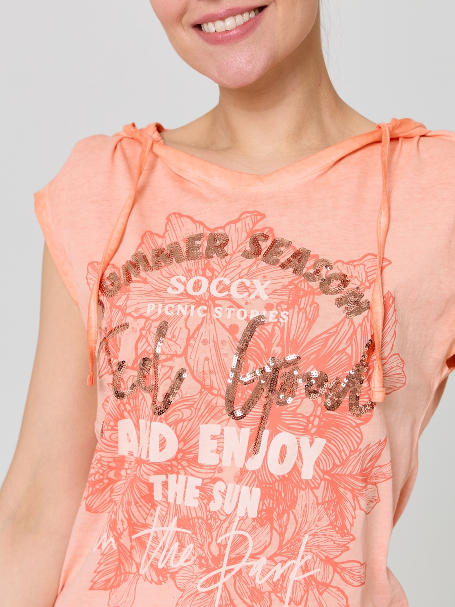 лонгслив с капюшоном peach pearl