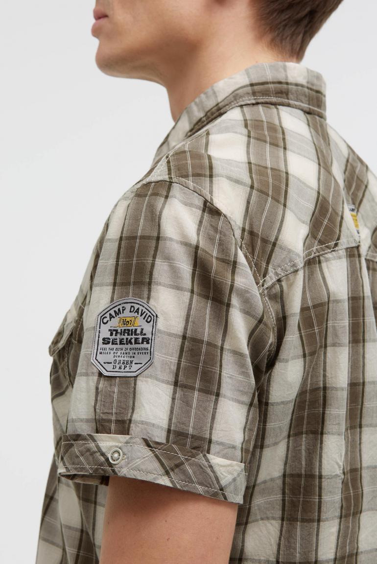 рубашка muscle fit dark wood