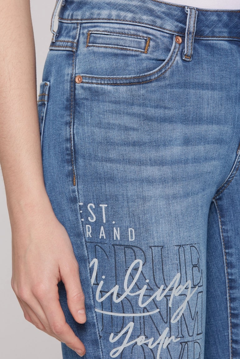 бермуды RO:MY  mid blue printed