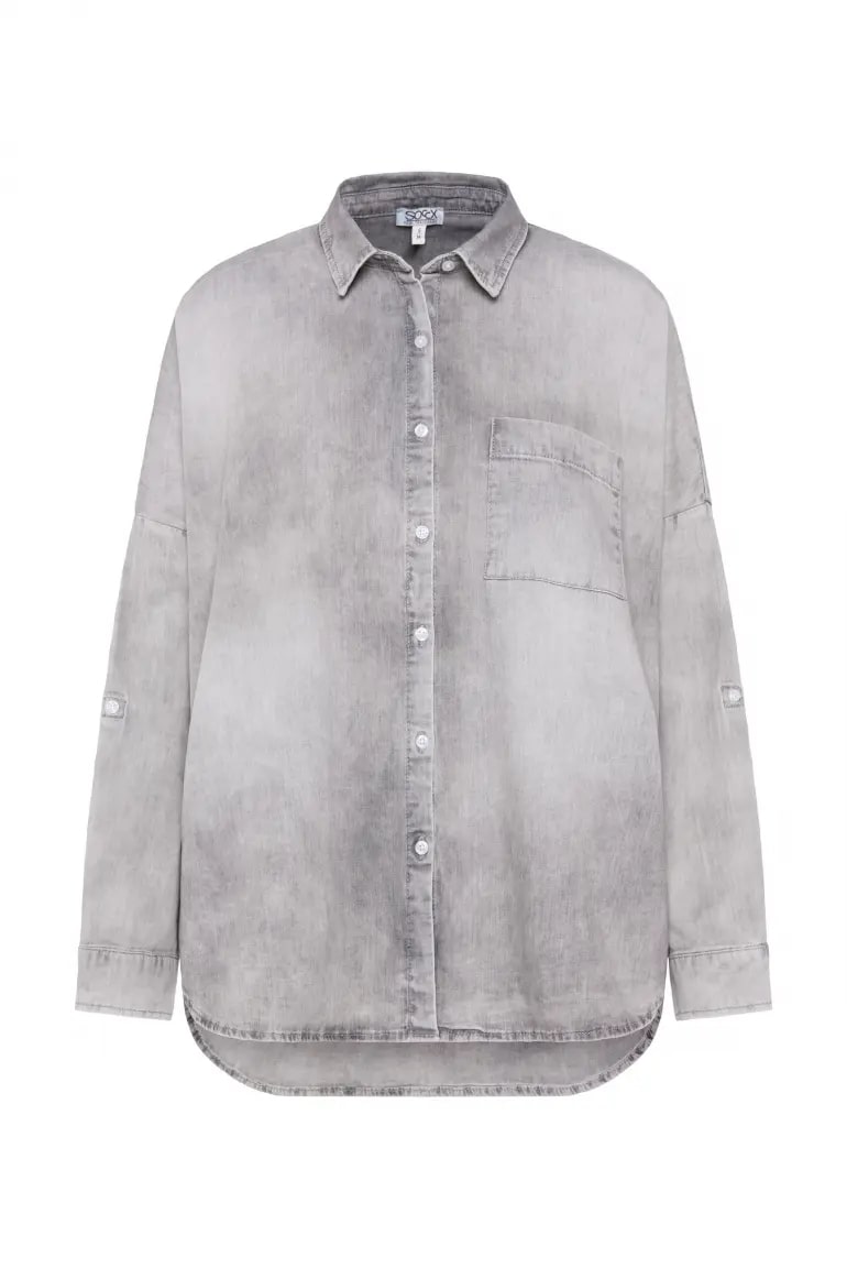 рубашка denim light grey bleached