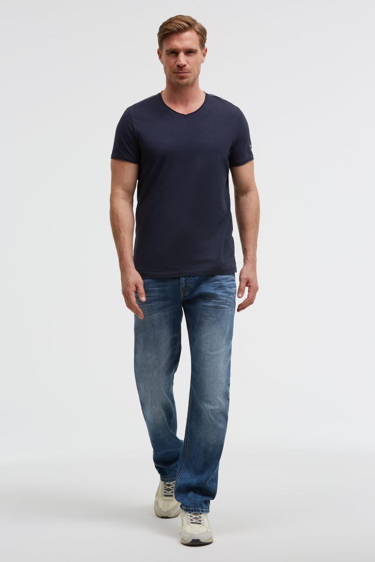 футболка v-neck blue navy