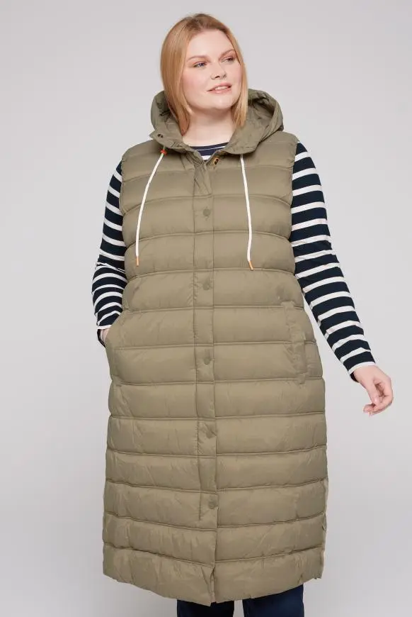 жилет удлиненный soft olive