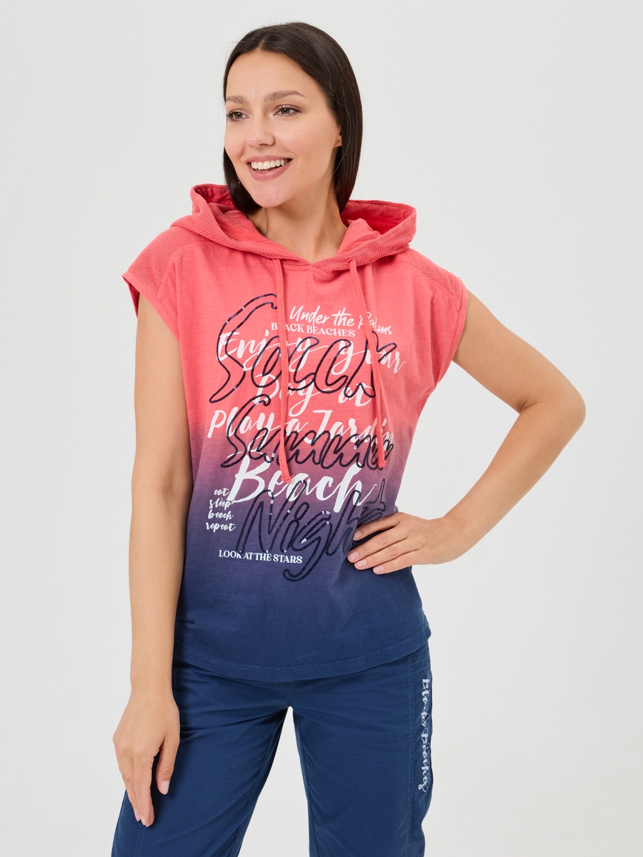 футболка с капюшоном red coral