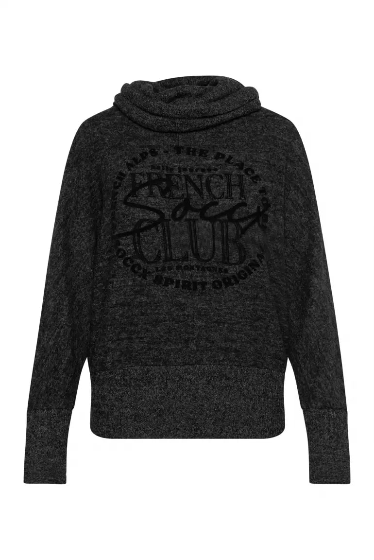 пуловер oversize black melange