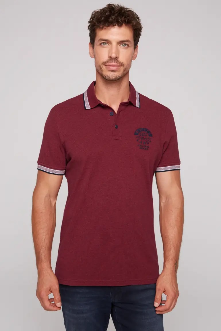 поло burgundy melange
