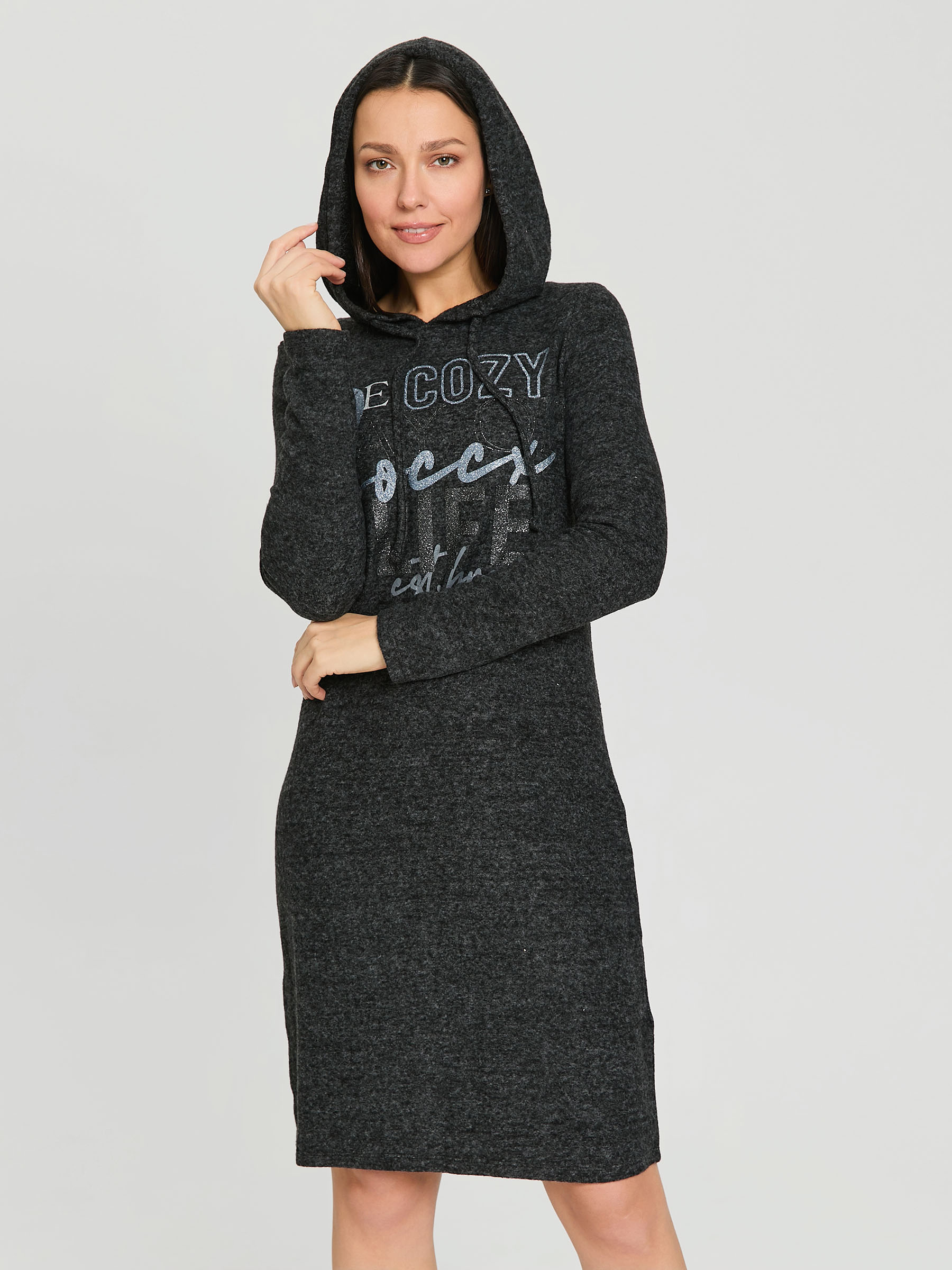 платье вязан. black melange