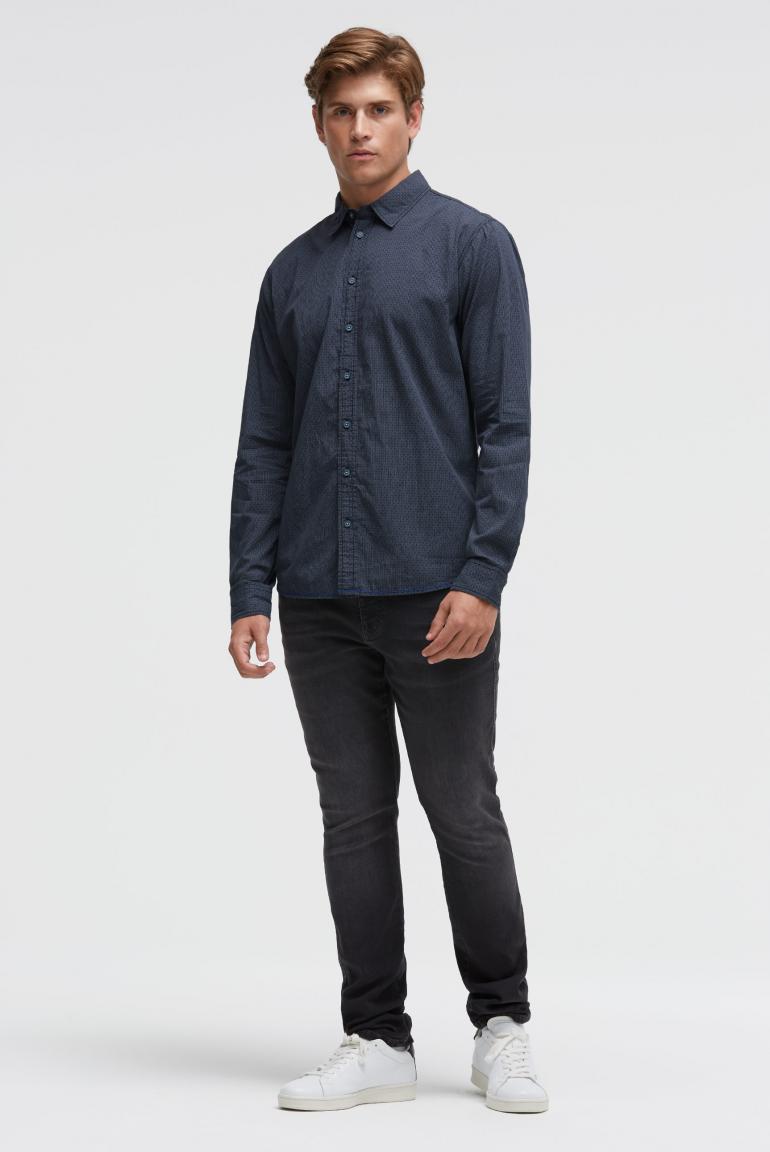 рубашка muscle fit blue navy