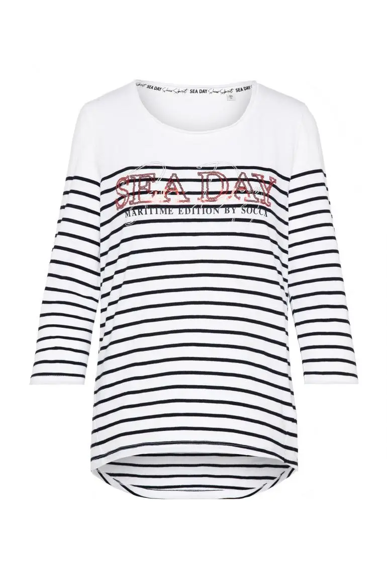 футболка 3/4 opticwhite / blue navy