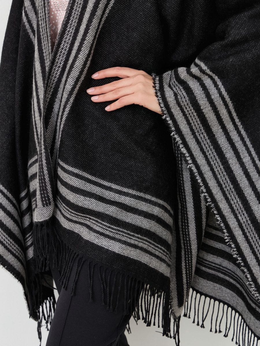 пончо black / grey