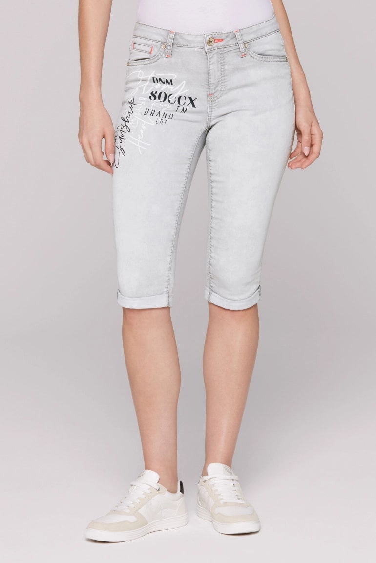 бермуды RO:MY white grey print jogg