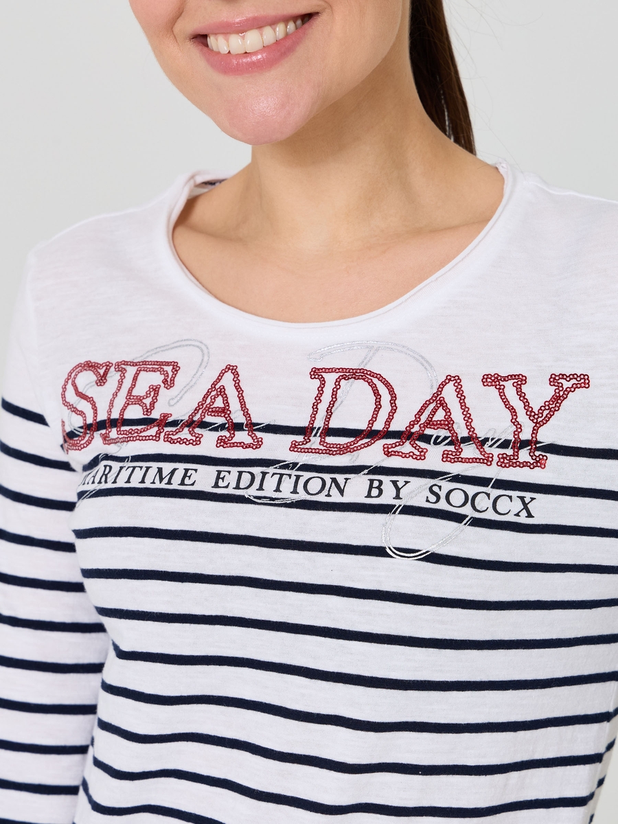 футболка 3/4 opticwhite / blue navy