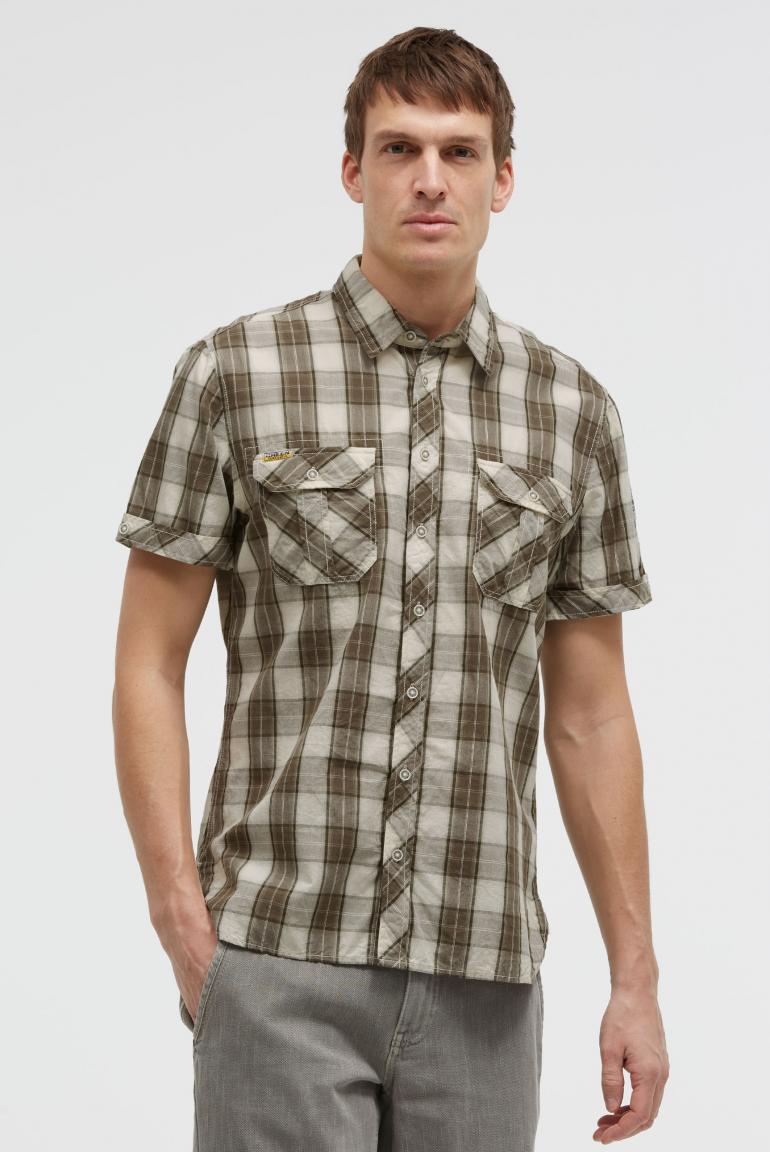 рубашка muscle fit dark wood