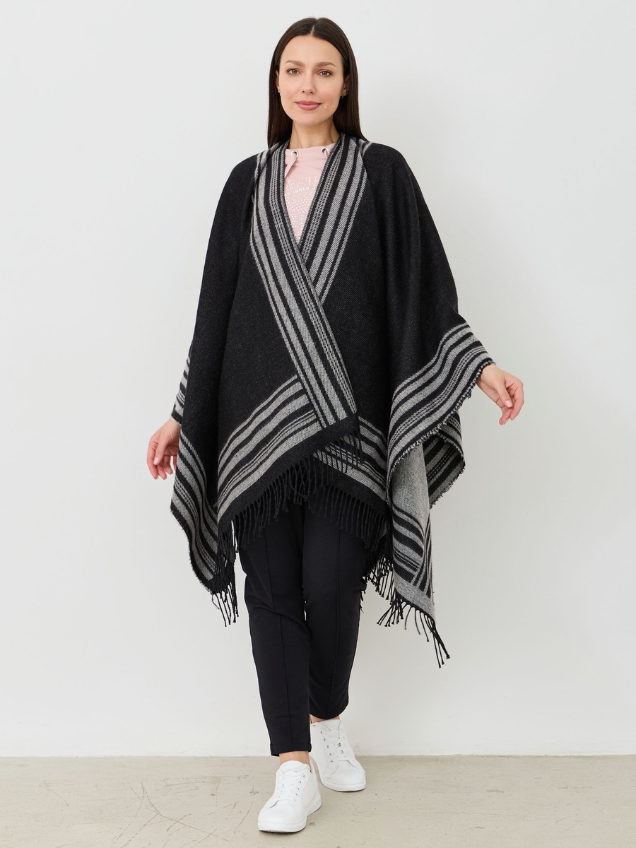 пончо black / grey