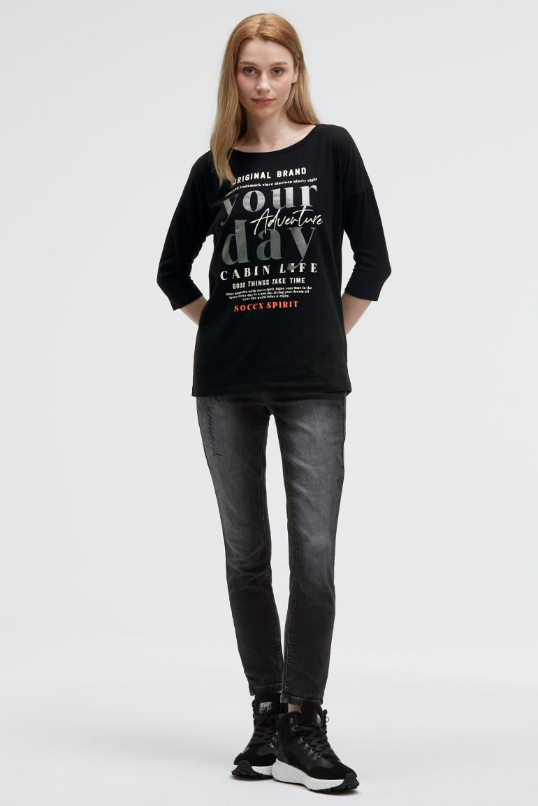 футболка 3/4 black