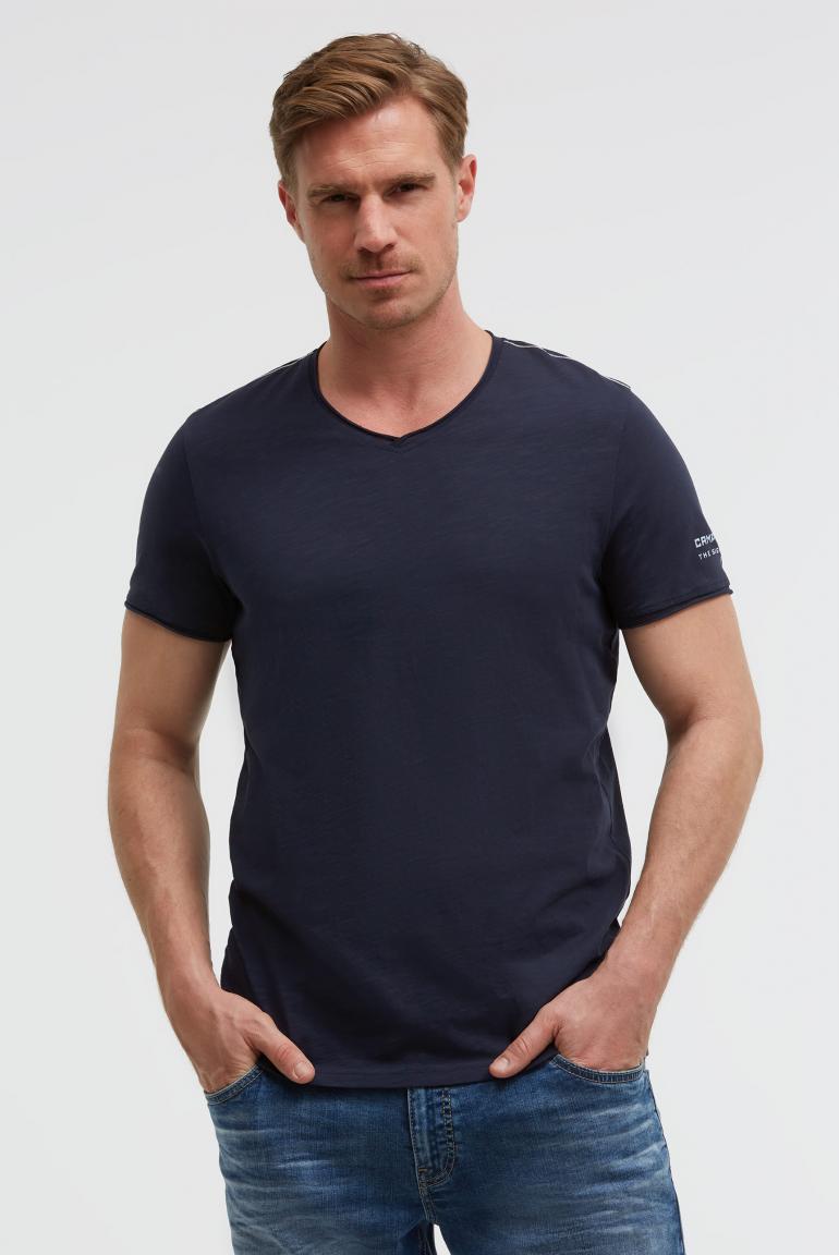 футболка v-neck blue navy