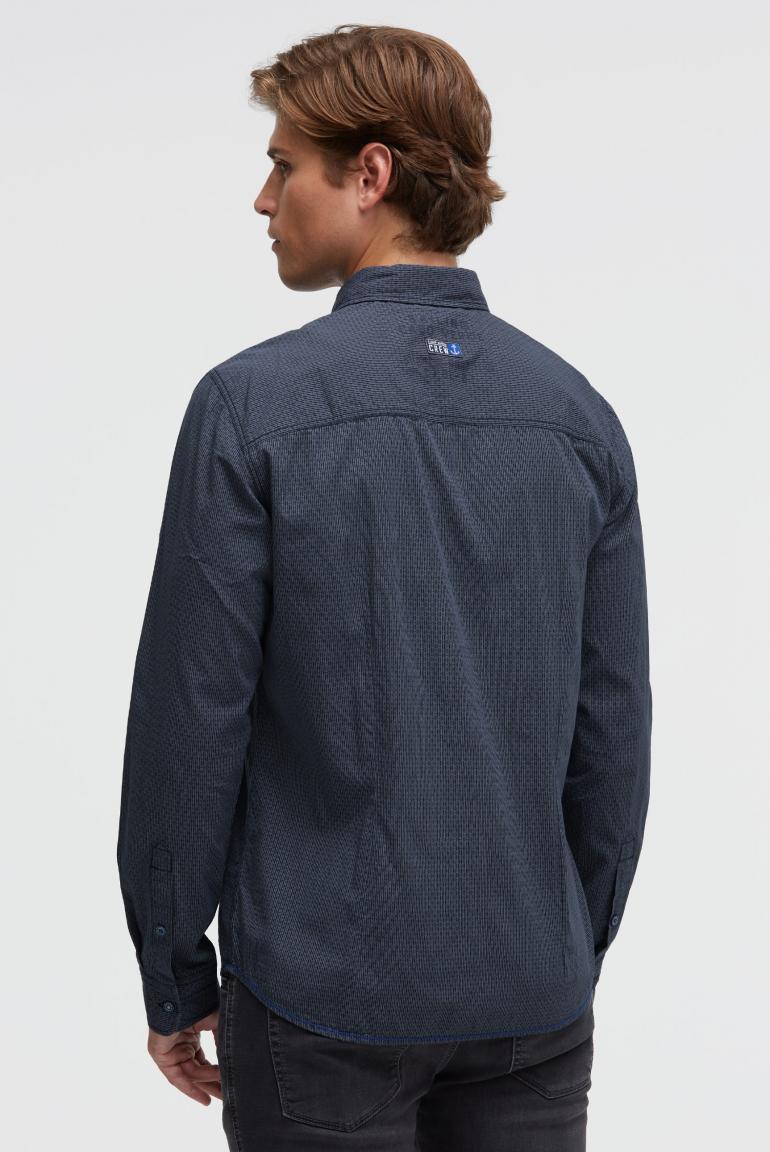рубашка muscle fit blue navy