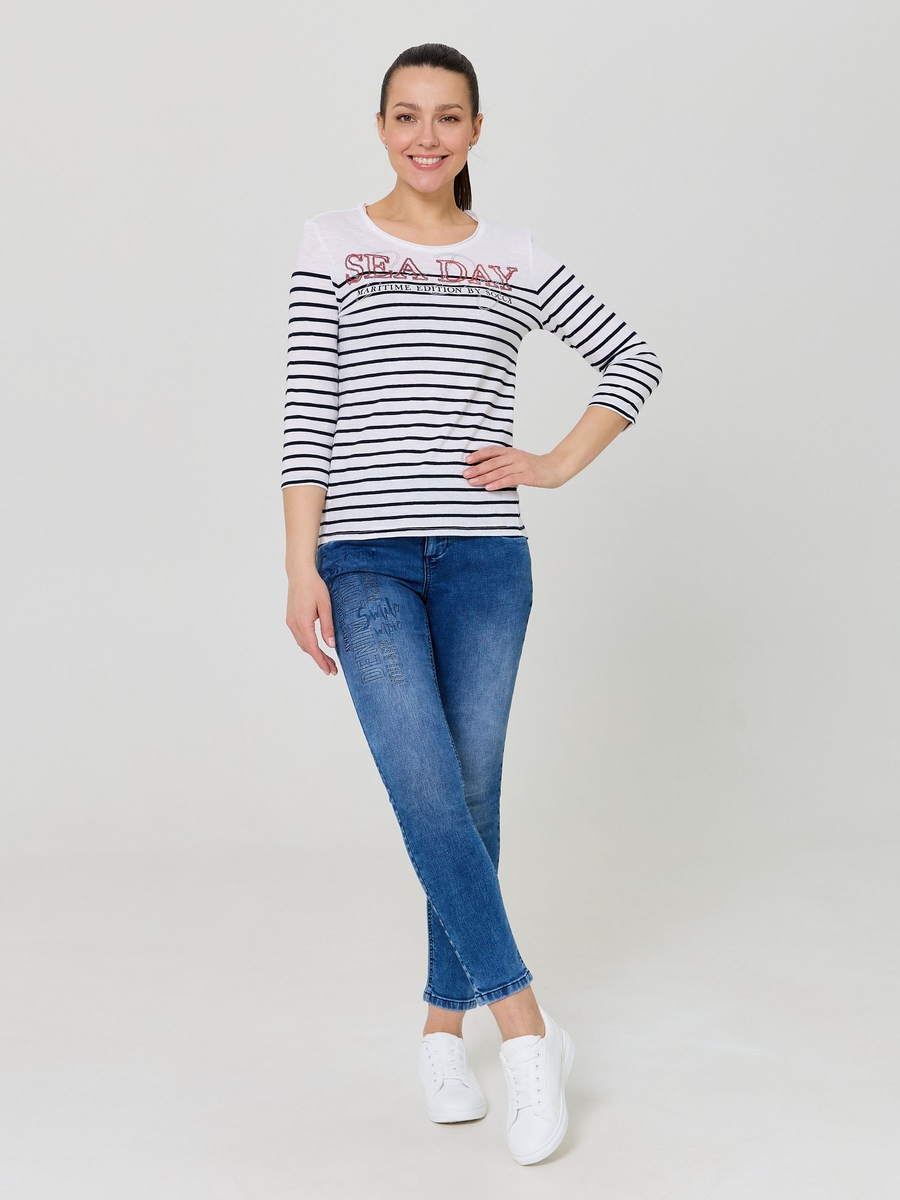 футболка 3/4 opticwhite / blue navy