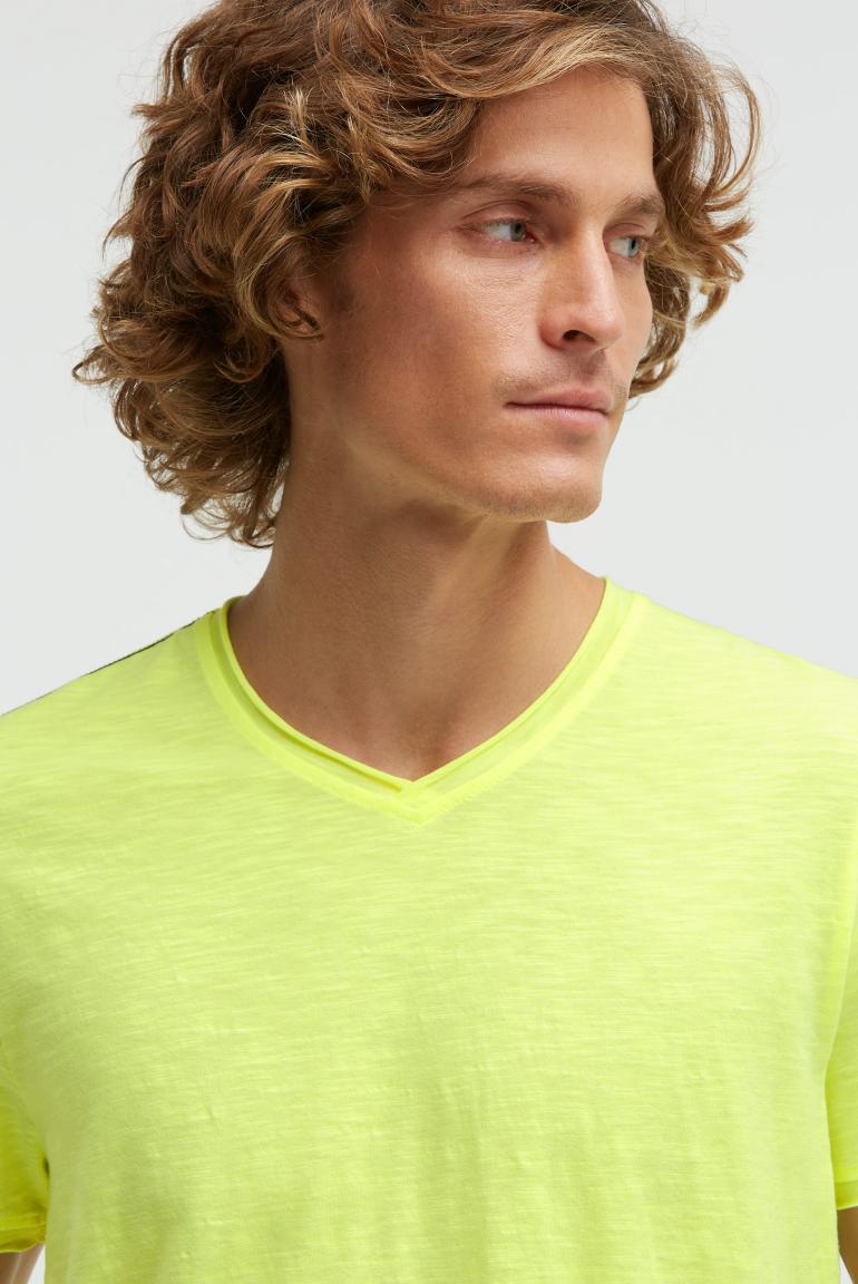 футболка v-neck neon lime