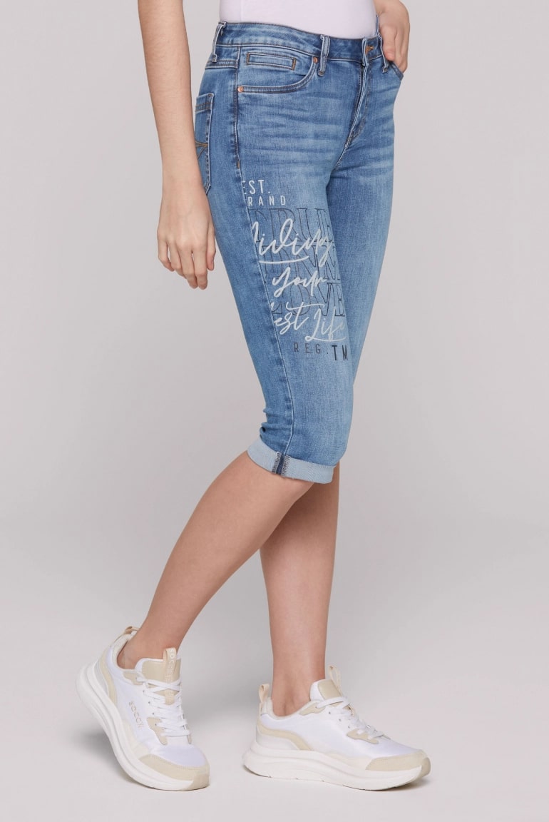 бермуды RO:MY  mid blue printed