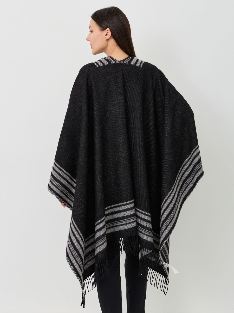 пончо black / grey