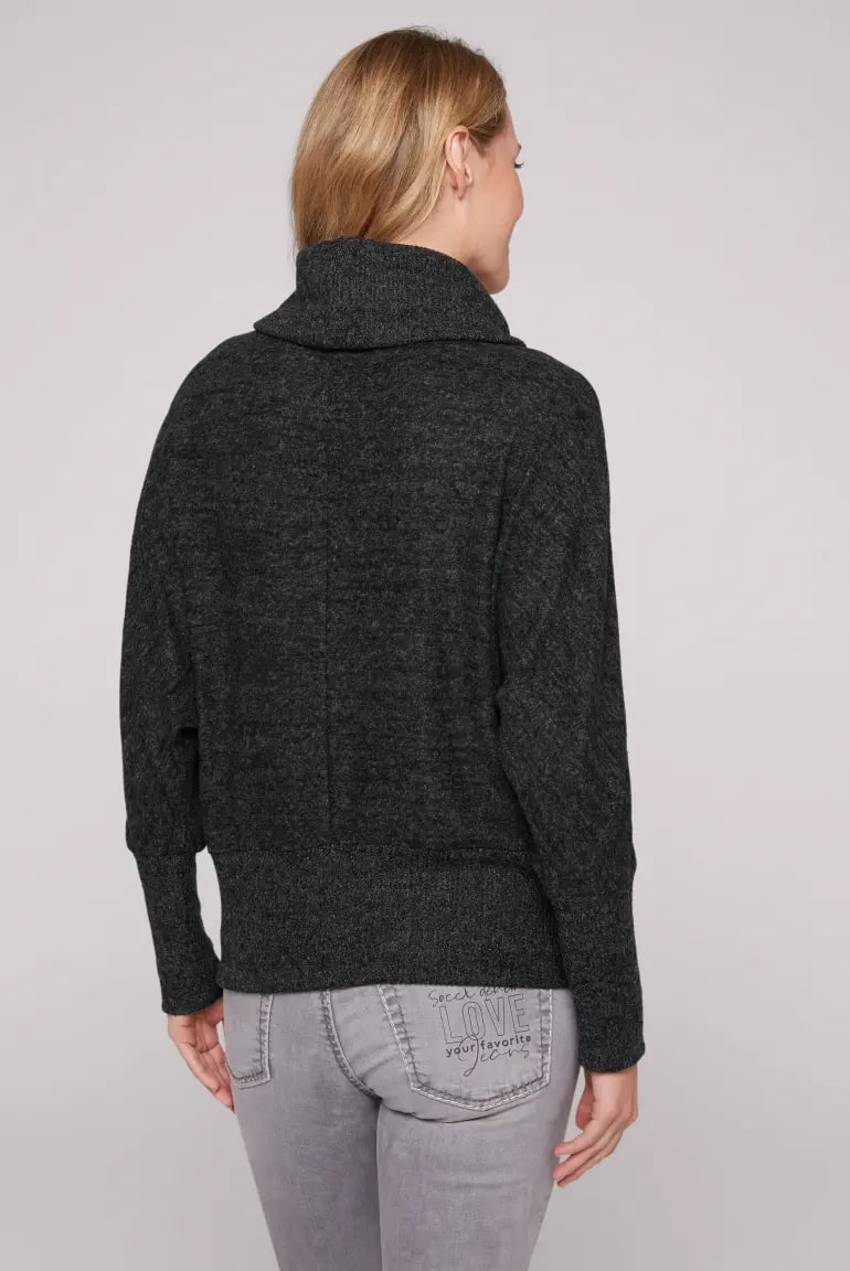 пуловер oversize black melange