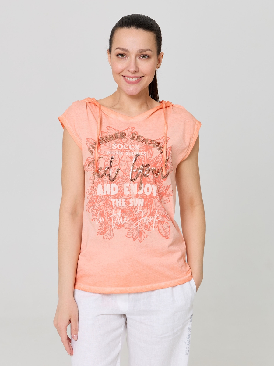 лонгслив с капюшоном peach pearl