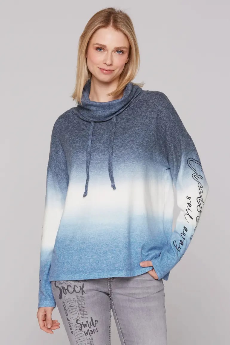 пуловер dip dye blue navy