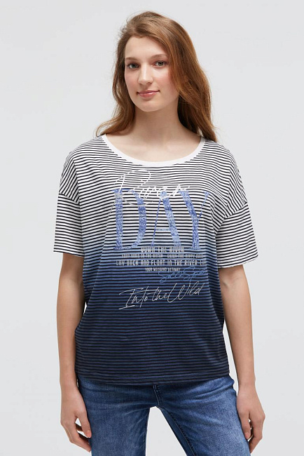 футболка dip dye ivory / blue navy