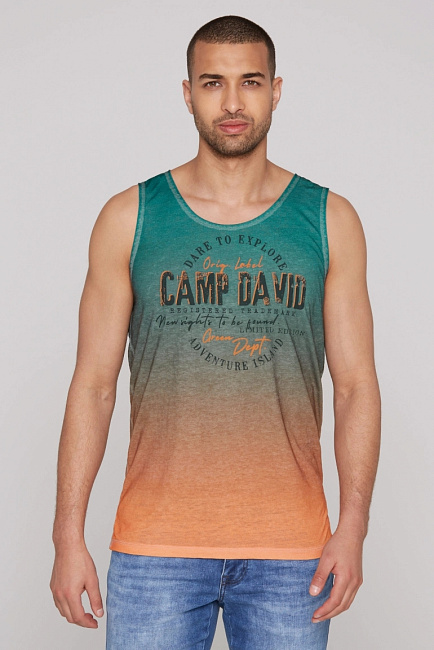 майка dip dye evergreen/ sunstone