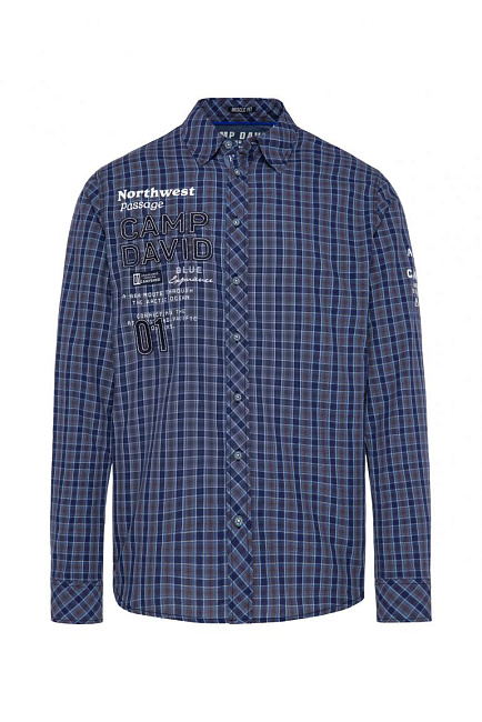 рубашка muscle fit blue navy