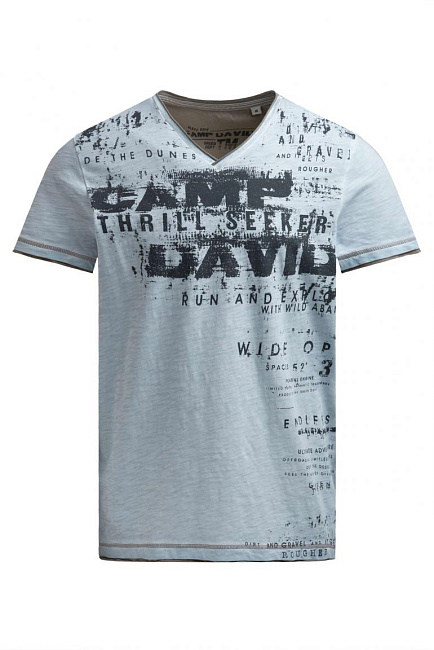 футболка v-neck silver blue