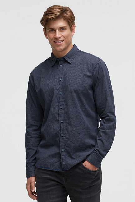 рубашка muscle fit blue navy